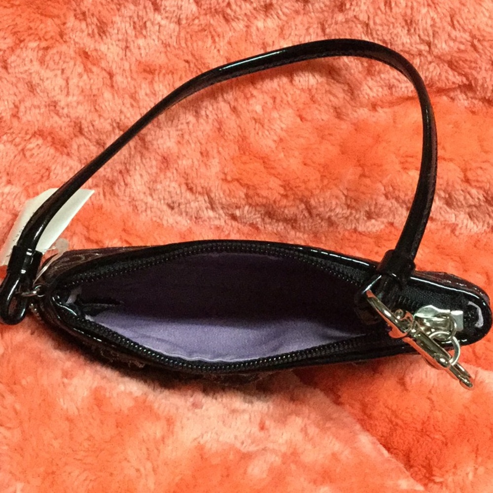Silver and black Coach signature wristlet - Picture 2 of 3